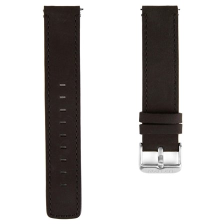 Black & Silver-Tone Watch Strap with Black Stitches for Men - Watch straps