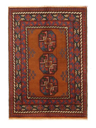 Medalionowy Mały Afgan Fine Dywan 102X144 Wełna