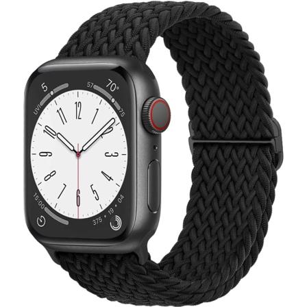 Rem för Apple Watch band 44 mm 45 mm 49 mm 42 mm 40 mm 41 mm 44 mm Elastiskt flätat Solo armband correa Series 9 8 7 6 5 4 SE Ultra Black 42mm 44mm 