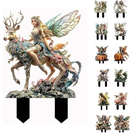 Boheme Fe Blomsterpotte Dekoration, 2D Fe Have Plantekasse Tilbehør, Fe Have Figurer til Potteplanter og Haveplæneindretning