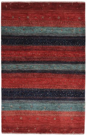 Loribaft Fine Persia Tæppe Moderne Mørkerød/Sort (Uld, Persien)