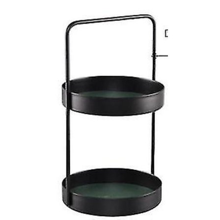 To-lags Rund Opbevaringsskuffe i Metal med Læderpuder til Diverse