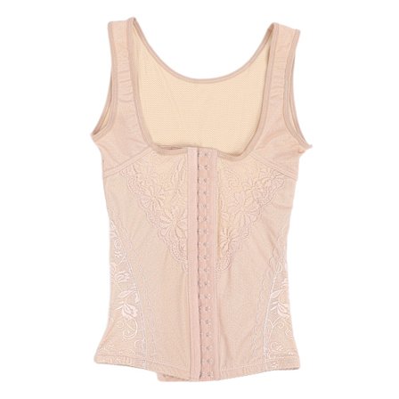 Dame Høj Elastisk Talje Slankende Korset Bodyshaper Frontlukning Tank Top Khaki XXL