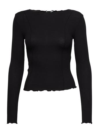 Curlita Langærmet T-shirt Sort Mango