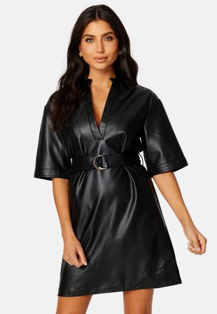 VILA Odine 2/4 Sleeve Coated Dress Black Klær