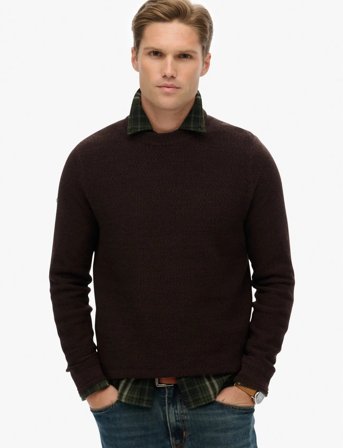 Superdry Lw Cotton Texture Jumper - Brown - S