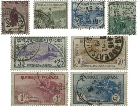 Frankrig 1917-1918 - YT 148-155 - Stemplet