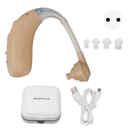 Hørselshjelpemidler for eldre Trådløs Bluetooth Støydempende Oppladbar Digital Hørselsforsterker for Voksne 100‐240V EU-kontakt