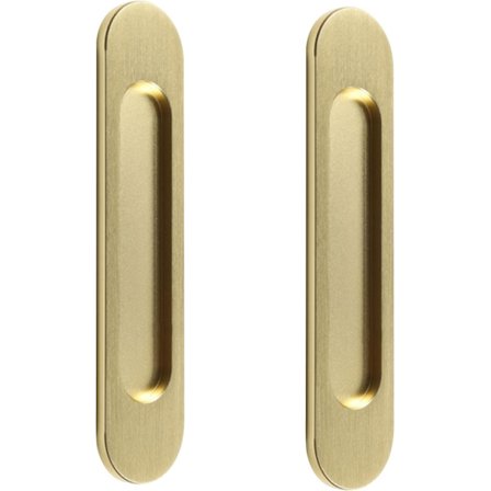 2 stk. (Guld) Selvklæbende Ovale Skydedørsgreb, Børstet Guld