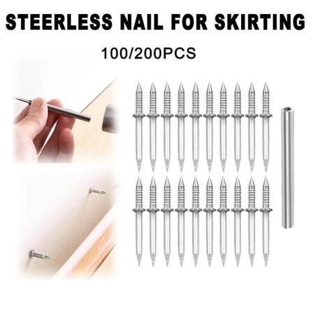 100/200 stk dobbelthode gulvlister Sømløs spikerliste uten merker spiker 200Pcs