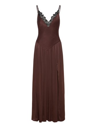 Bardot Aderia Lace Detail Maxi Dress - Brown - 36