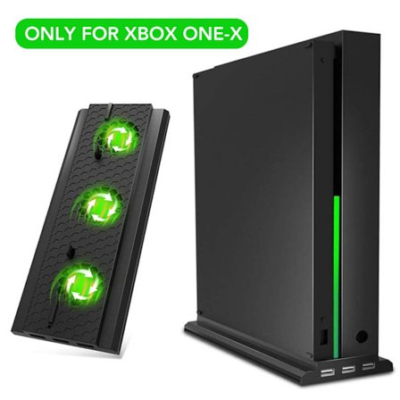 Vertikalt Ställ med Kylfläktar för Xbox One X Spelkonsol, Dockningsstation Kylsystem Svart