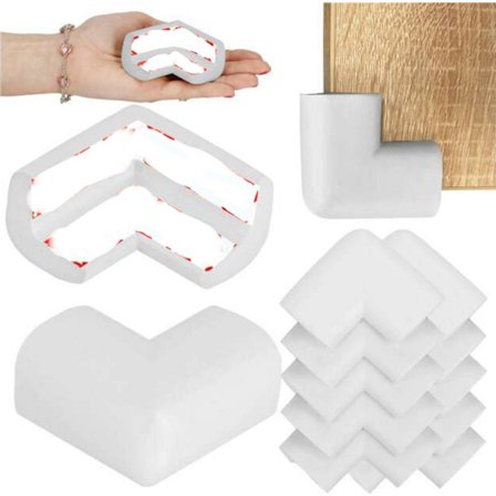 ING 10x huonekalujen kulmasuojat, itseliimautuvat kumiset kulmasuojat, vaahtomuovisuojat, esiliimatut pöydän kulmasuojat, valkoinen