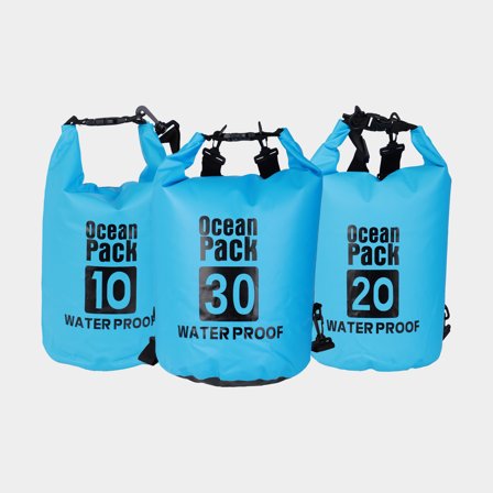 Set de bolsas estancas / sjösäckar Ocean Pack, 500D, 10/20/30 litros, azul, 3-pack