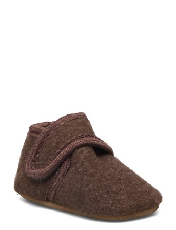 Melton Classic Wool Slippers - Brown - 22/23
