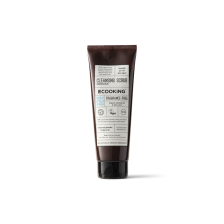 Ecooking Rensescrub 125 ml - Mild, Effektiv 2 i 1 Rens & Eksfoliering, Ren, Blød Hud, Naturlige Lavasten, Daglig Brug
