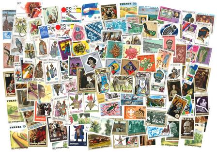Rwanda - 100 forskellige frimærker - Postfrisk