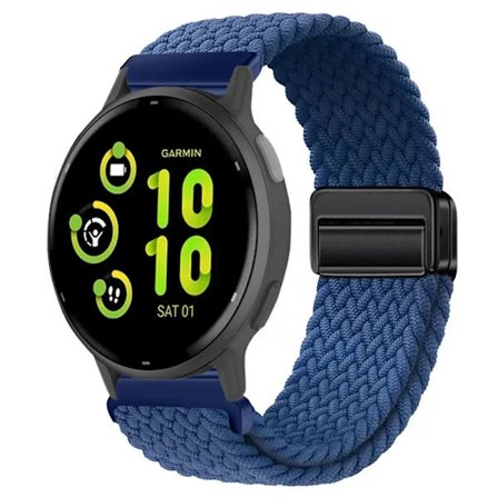 20/22 mm nylonarmband för Garmin Forerunner 55 165 265 965 255 magnetiskt flätat andningsbart band för Garmin Active 5/Venu 3 Correa