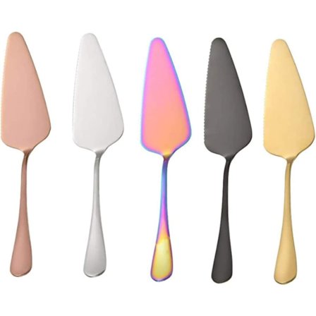 5-delt kakespade, rustfritt stål kake server multifarget kakespade spatelse sett for bursdagsfestkake og bryllupsservering