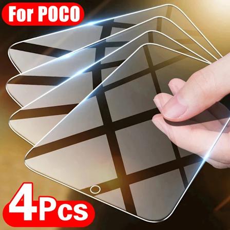 4 kpl suojalasia Poco X3 Pro X3 Nfc M5 M5 Film näytönsuojat Xiaomi Poco F3 F3 4 Gt F2 Pro M3 M4 X4 Pro 5G lasi Poco X3 NFC 4PCS Tempered Glass
