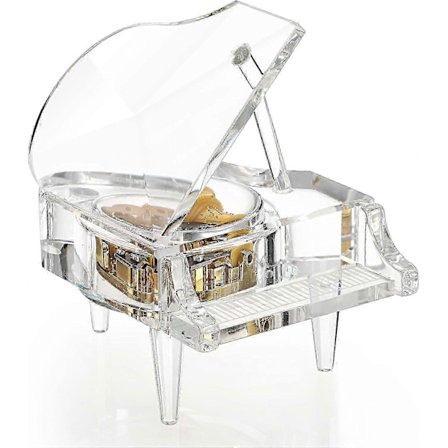 Kristallipiano-soittorasia, koristeellinen musiikkilaatikko piano koriste lelu makea työpöytä käsityö yhteensopiva romanttisen ystävänpäivän, joulun, 