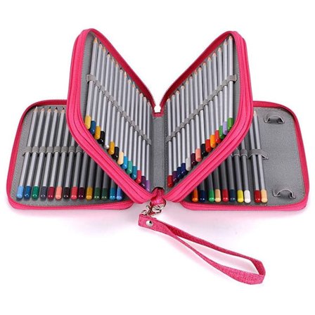 Glidelås pennal, praktisk lerret penneholder for Rose Red KLB