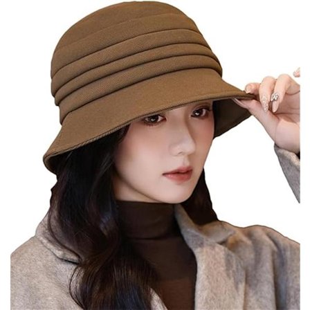 ING Dame Vintage Hat med Bred Skygge Stilfuld Bøllehat Sommer- og Vinterhat Alsidig Solhat til Efterår Vinter og Elegante Anledninger