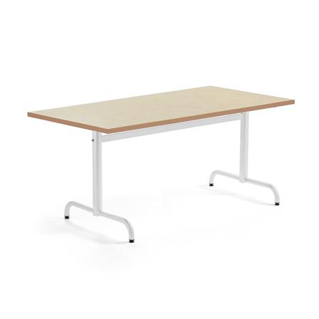 Tisch PLURAL, 1400x800x720 mm, Linoleum-Platte, beige, weiß