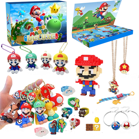 2024 Ny Jul Adventskalender Mario Kalender Blind Box, Adventskalender Overraskelsesjulegave til Barn