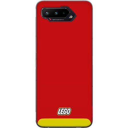 Kompatibelt Mobilskal till Asus Asus ROG Phone 5 Lego Röd Gul Poster Byggklossar Officiell Logotyp Leksaker Retro Vintage Design Klassiskt Leksaksmä