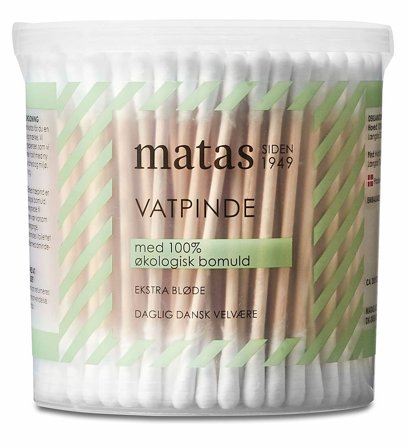 Matas Striber Vatpinde med Træ 200 stk., Skincare, Vat & Vatpinde, Vatpinde