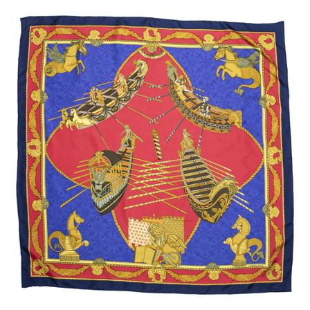 Hermès Vintage, Pre-owned Scarf Blauw, Dames, Maat:ONE Size