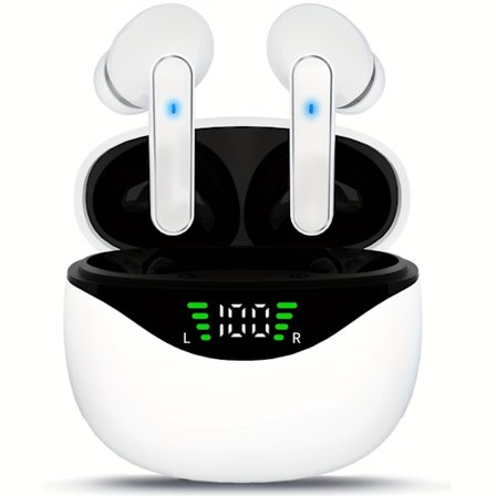 Trådløse øretelefoner, sportsøretelefoner med indbygget mikrofon, digital LED-strømdisplay, TWS in-ear hovedtelefoner med indbygget mikrofon