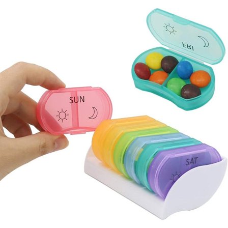 7 Dagars Pilleraskar En ask per veckodag.Doseringsask/Medicinask