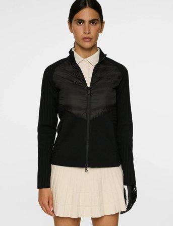 J. Lindeberg Wendy Tech Knit Zip Sweater - Black - L