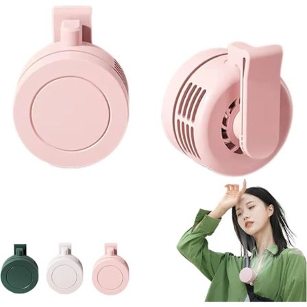 Bærbar vifte, stillegående bladløs vifte med klips, 3 hastigheter håndfri vifte for reise og kontor