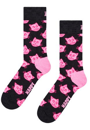 Happy Socks Cat Sock Sockor Unisex Svart 36-40