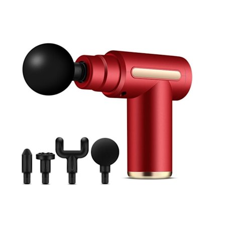 Massage gun with 4 interchangeable heads and 6 intensity levels