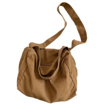 Messengerväska i canvas läder Axelväska Cross body väska