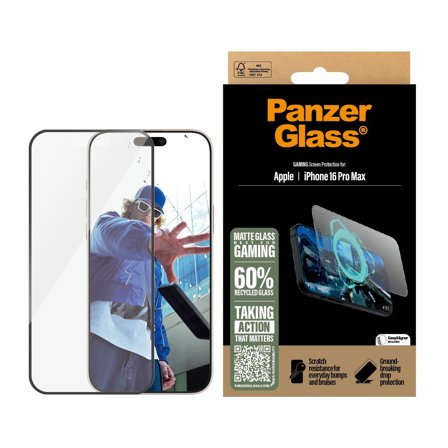 Panzer Gaming iPhone 16 Pro Max | Ultra-Wide Fit Screen Protector PanzerGlass - High quality tempered glass screen protector