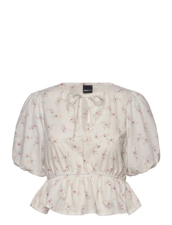 Gina Tricot Peplum Top - Cream - L