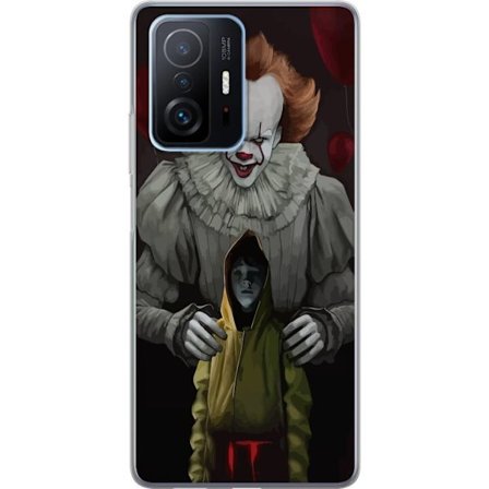 Kompatibel Mobilcover til Xiaomi Xiaomi 11T Pro Skrækkelue med barn i gul regnjakke intensiv gyserillustration med balloner mørk filmisk stemning