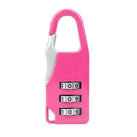 Vesker Bagasje Dør Hengelås 3 Siffer Kombinasjon Hemmelig Safe Kode Passord Rosa 1 stk