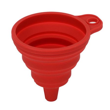 Sammenfoldelig Miniaturetragt i Silikone - Rød