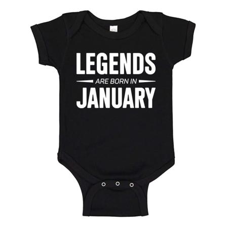 Legendat syntyvät tammikuussa - Baby Body musta Svart - Nyfödd