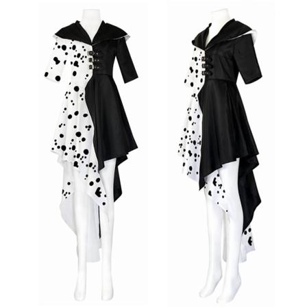 Girls Cruella De Vil Kostym Fancy Dress Cosplay Party Outfit 155 Cm