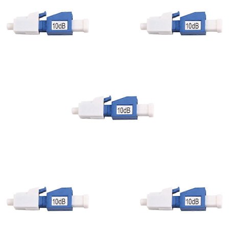 5 stk. LC UPC 10dB fiberoptisk adapter for Simplex SC UPC-kontakt