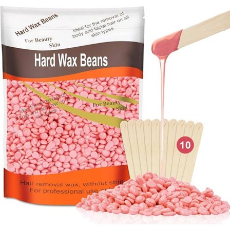 Voksperler, 500g Hardvoks for Hårfjerning med 10 Applikatorer for Hele Kroppen