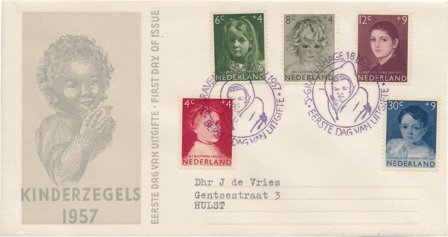 Holland 1957 - NVPH E33 - FDC - Med adresse