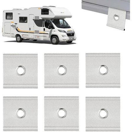 Stk. Skinne Rør Øjer 5/6mm - 7/8mm, Rør Skinne Øjer Kroge Markise Rør Strips til Telt Markise Camping Campingvogn